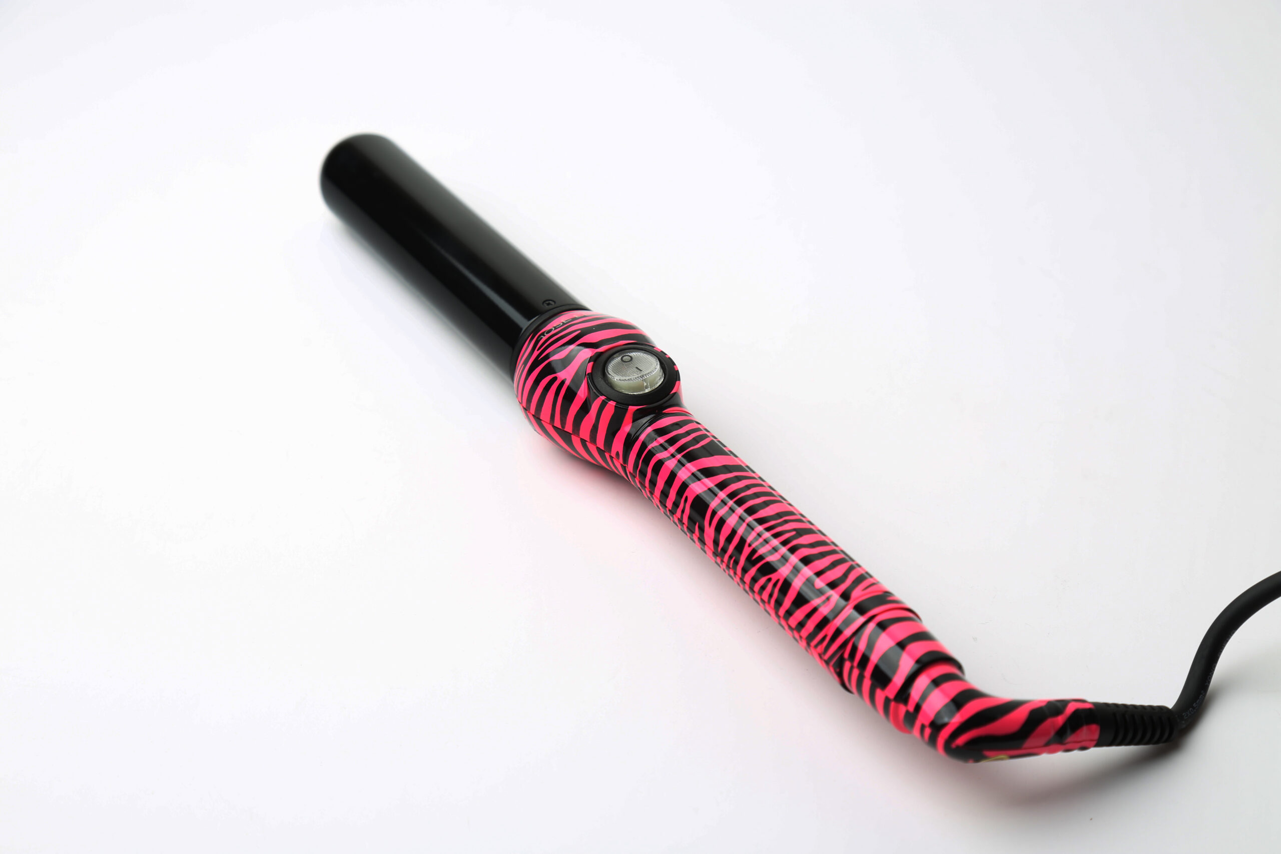 Pink Zebra Jose Eber 25mm Curling Wand Jose Eber Clipless Curling