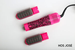 اتش او اس جوسي، فرشاة هوائية حرارية احترافية للتصفيف، زيبرا بينك